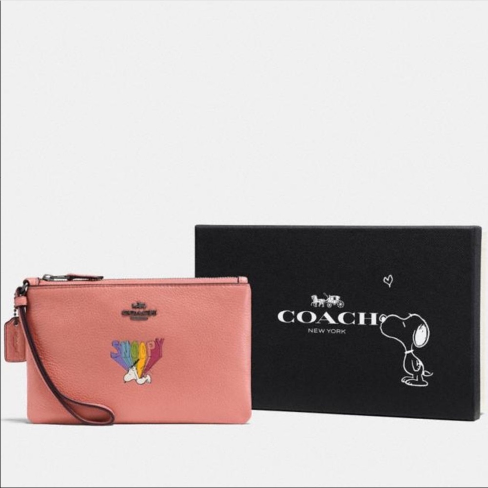 Coach small Wristlet With Snoopy